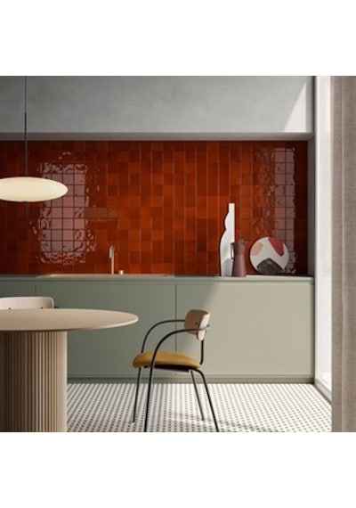 VitrA 10x10 Retromix Fon Lava Kırmızı Parlak Duvar Karosu K948425
