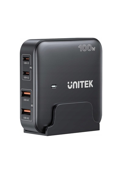 Siyah Masa Şarj Cihazı Gan 100w 2xusb-a 2xusb-c