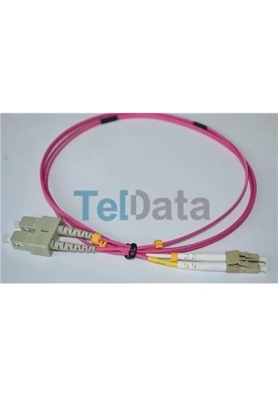 Teldata Tld-sclcom41 Sc-upc-lc-upc Mm Dx Om4 1 Metre Fıber Optık Patchcord
