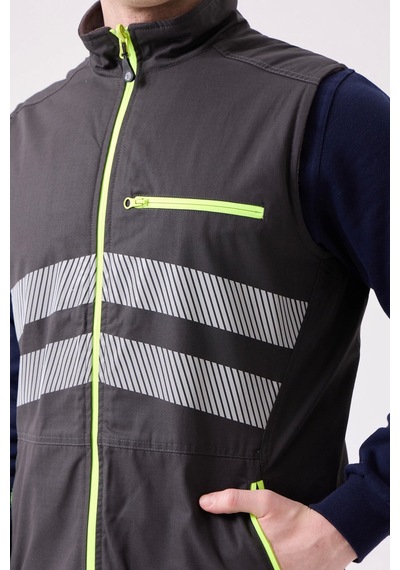 Salix İş Ve Outdoor Yelek - Çift Taraflı , Hafif, Fonksiyonel Cepli Füme