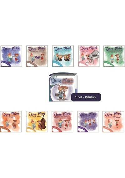 Dore Mimi - Müzikle Değerler Eğitimi Set 1 - 10 Kitap Takım - Funda Özyurt - Hiç Yayınları