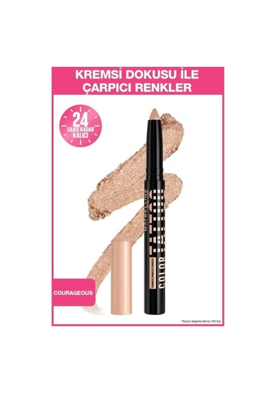 Maybelline New York Lash Sensational Sky High Cosmic Black Maskara + Color Tattoo Eye Stix Göz Farı Kaş Kalemi Courageous