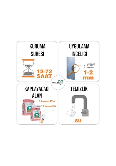 Ventrawall Beyaz Duvar Kaplama - İpek Sıva - W04 - 1.5 Kg