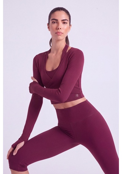 Holly Lolly Bağlamalı Crop Kesim Ellen Bolero Bordo