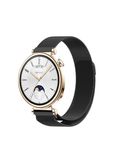 Novstrap Huawei Watch Gt4 41mm İle Uyumlu Kordon 18mm Pimli Mıknatıslı Metal Hasır Kordon Kayış