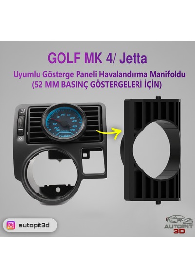 Gösterge Paneli Havalandırma Manifoldu Golf Mk 4/ Jetta 52 Mm Basınç Göstergeleri İçin Golf Mk 4