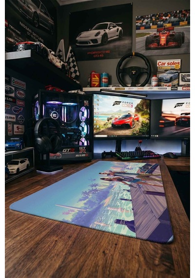 Gta 6 Vice City Sahil Aksiyon 40x90 Cm Oyuncu Mousepad Kaymaz Taban Büyük Boy Siyah