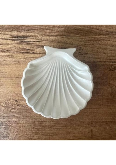 Dekoratif İstiridye Takılık Döküm Seramik Tozu El Boyaması