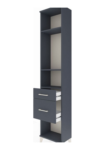 Arges Dolap 3 Raflı 2 Çekmeceli 44x30x221 Antrasit-antrasit Antrasit