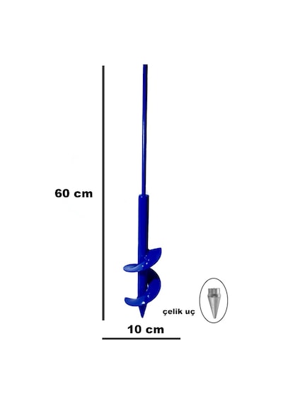 Matkap Uyumlu Burgu Makinesi Küçük Ağaç Fidan Dikme Aleti.10x60