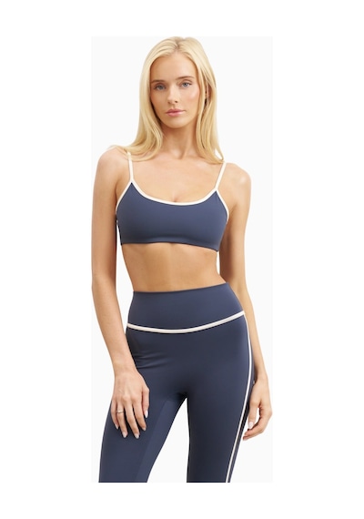 Because Of Alice Base Contrast Trim Leggings Yüksek Bel Şekillendirici Kadın Tayt Mavi