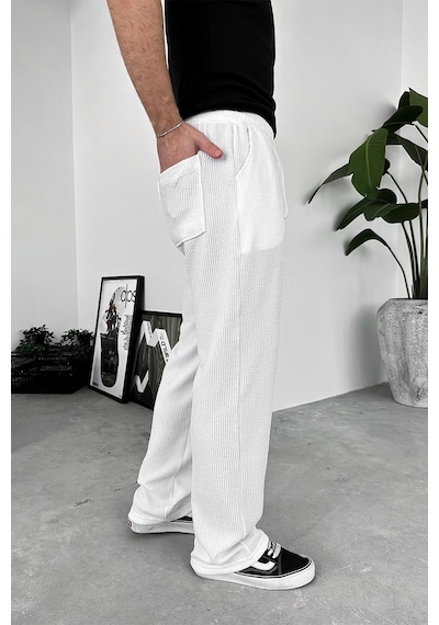 Ekru Sandy Comfort Baggy Pantolon Ekru