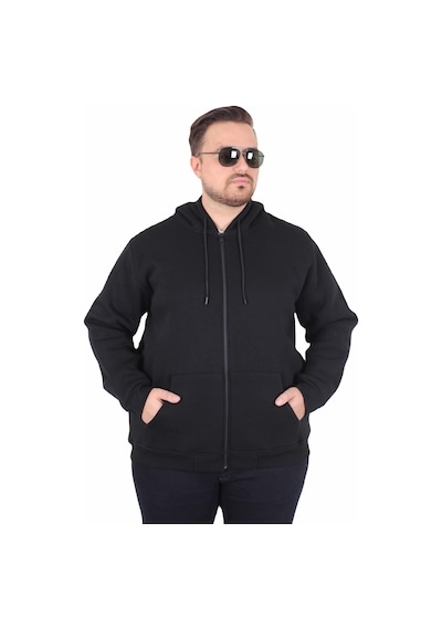 Starbattal Büyük Beden Unisex Kapüşonlu 3ip Sweat 11701 Sıyah Siyah