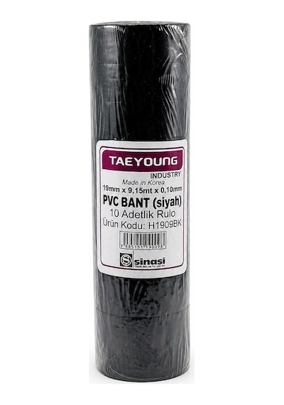 5 Adet Taeyoung İzolasyon Bant 19mm Geniş Elektrik İzole Bant Made İn Korea