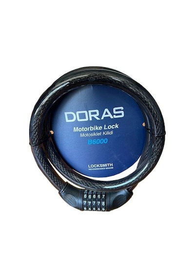 Doras B6000 Şifreli Bisiklet / Motorsiklet Kilidi Beyaz
