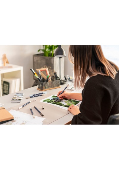 Faber-Castell Goldfaber Sketch Marker Seti, Architect, Mimari Projeler İçin, Su Bazlı, Fırça ve Fineliner Uçlu