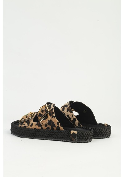 Pierre Cardin Kadın Leopar Terlik Pc-55813 Siyah