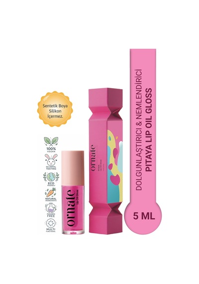 Pitaya Lip Oil Gloss Dolgunlaştırıcı Efekt Nemlendirici, Parlatıcı Simli Dudak Yağı Pitaya 5 Ml Pembe