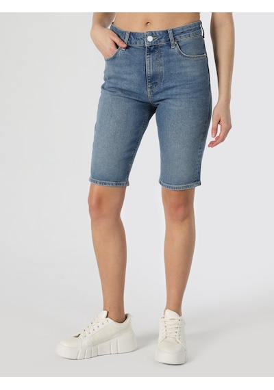 Colin's Yüksek Bel Slim Straight Fit Düz Paça Mavi Kadın Şort CL1063580_Q1.V1_DN42544