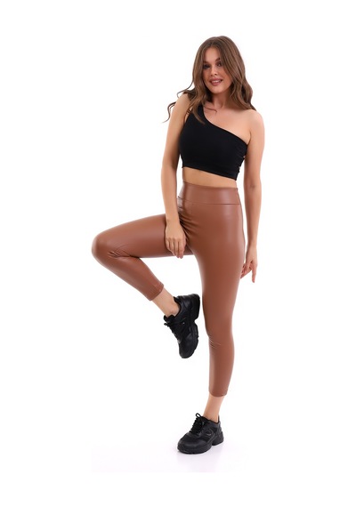 Winmoda34 Içi Kürklü Deri Tayt Taba