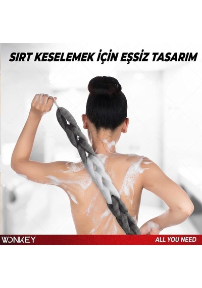 Uzun Esnek Duş Lifi, Sırt Ovma Kesesi, Yumuşak Banyo Lifi, Ovma Süngeri, Kadınlar Ve Erkekler İçin Sırt Ovma İçin Kese, Peeling Ve Hamam Kesesi 1 Adet