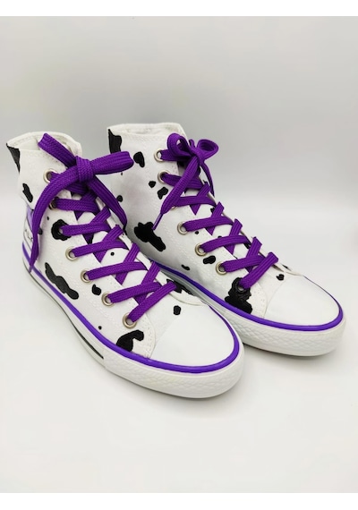 El Boyaması Milk Convers Modeli Sneaker Günlük Spor Ayakkabı (518920489) Beyaz