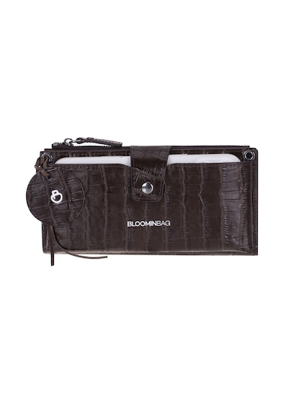 Bloominbag Mocha Croco Lozan Hakiki Süet Çapraz Askılı Telefon Bölmeli Cüzdan Çanta Kahverengi