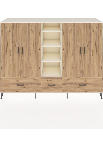 Hyperion Dolap 12 Raflı 3 Çekmeceli 4 Kapaklı 220x44x163 Aytaşı-ç Aytaşı-çam