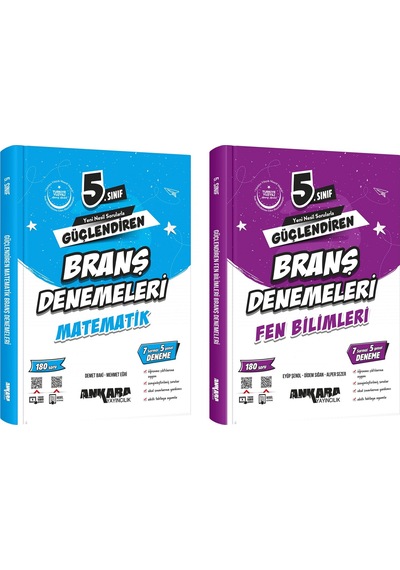 Ankara 2025 5. Sınıf Matematik + Fen Bilimleri Güçlendiren Branş Denemeleri Seti 2 Kitap