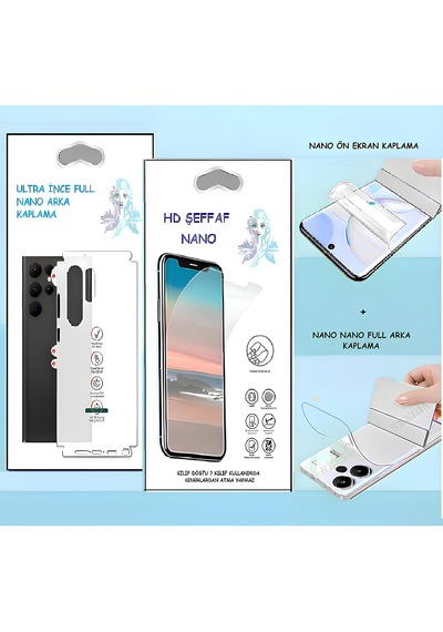 Casper Via E4 - Nano Ekran Koruyucu Hd Şeffaf + Nano Arka Kaplama Set Ultra İnce Esnek