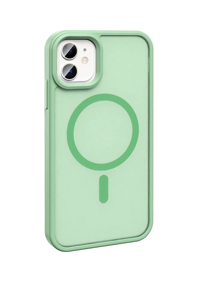 Apple Uyumlu iPhone 11 Kılıf M-safe Şarj Özellikli Mat Arka Yüzey Zore Sio Kapak Light Green