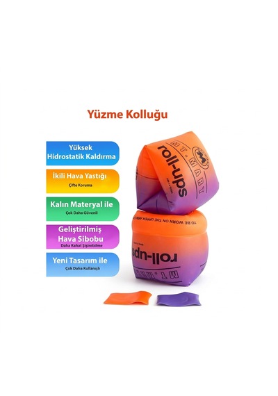 Kolay Giyilebilir Şişme Yüzme Kolluğu 1 Çift Çift Hava Hazneli Emniyetli Deniz & Havuz Kolluğu Çok Renkli