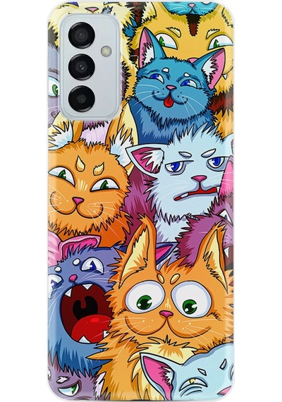 Samsung Uyumlu Galaxy A04S Kilif Silikon Desen Kediler 1723 556613627