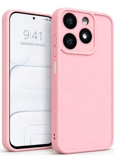 Tecno Spark Go 2024- Tecno Spark 20 - İnfinix Hot 40i- İnfinix Smart 8 Ultra Uyumlu Kamera Çıkıntılı Mat Silikon Telefon Kılıfı Pembe