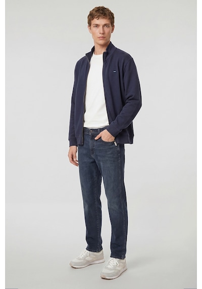 Wrangler Pamuklu Relaxed Fit Dik Yaka Fermuarlı Selanik Örgü Sweatshirt Lacivert