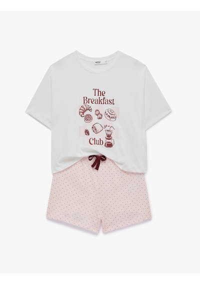 Koton Pamuklu Bisiklet Yaka Kısa Kollu Rahat Kesim Baskılı Pijama Takımı Pembe Desenli 6slk40185mk Koton Pamuklu Bisiklet Yaka Kısa Kollu Rahat Kesim Baskılı Pijama Takımı Pembe Desenli 6slk40185mk
