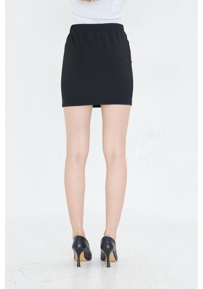 Lesa Wear Yüksek Bel Likralı Mini Etek Siyah