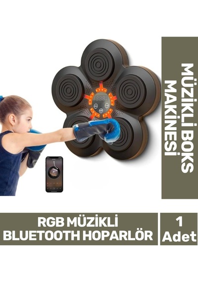 Özel Üretim Rgb Müzikli Bluetooth Hoparlör Genç Yetişkin Boks Egzersiz Müzikli Boks Makinesi