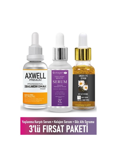 Collagen Life Kolajen Serum 50 ML+Axwell  Repair Somon DNA+Çatlak Bakım Serumu 30 ML
