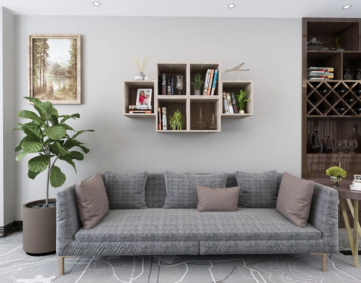Kitaplık Duvar Rafı Kare 6 Lı Arkalıklı Retro Mobilya Takım Cordoba Cordoba