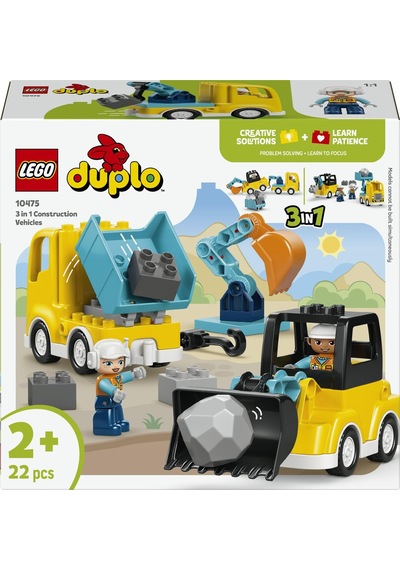 Duplo Kasabası 3'ü 1 Arada İnşaat Araçları 10475