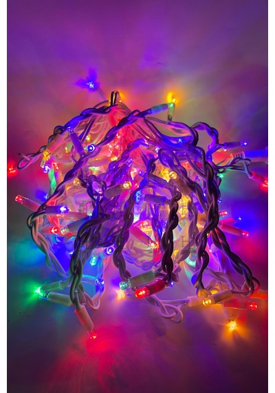 10 Metre Rgb İp Led Yılbaşı Süsü Ip65 Dış Mekan Eklenebilir Beyaz Kablolu Dekoratif Led Işık Renkli