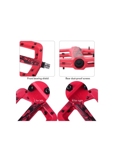 Enlee Renkli Çivili Kaymaz Platform Pedal Mtb Rulmanlı Plastik Alüminyum Pedal Ultra Hafif Mor