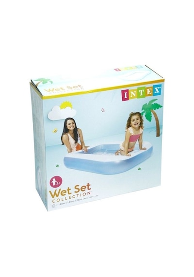 Intex Yumuşak Tabanlı Kare Havuz 166x100x28cm Ih57403 Mavi