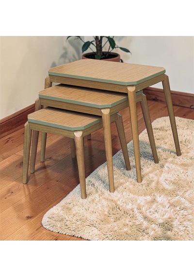 Msy Home Roma 3 Lü Pratik İç İçe Geçen Zigon,yan,orta Sehpa Mdf Modern Sehpa Takımı Ekru