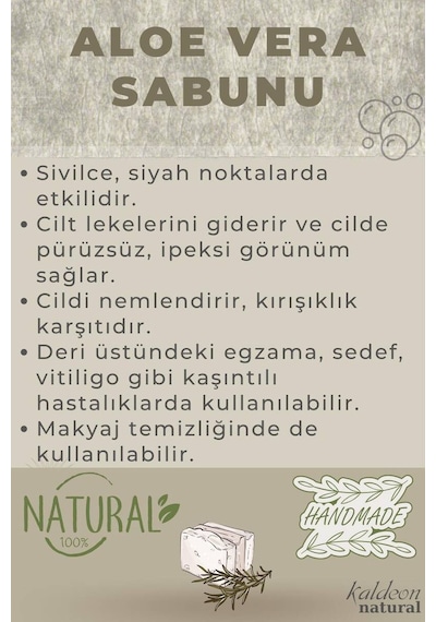 Aloevera Sabunu El Yapımı Doğal 120 G