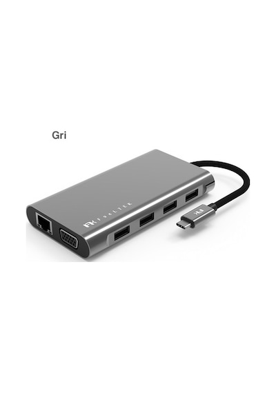 Mcstorey Type-C Vga Hdmı Ethernet Dönüştürücü 2Xhdmı 4K Hd Mfı-Gri