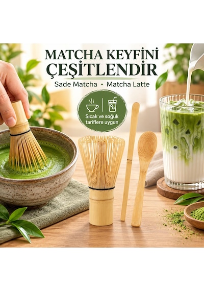 Valkyrie Matcha Çayı Hazırlama Seti 3 Parça Bambu Chasen Çırpıcı Chashaku Kaşık Ve Karıştırma Çubuğu
