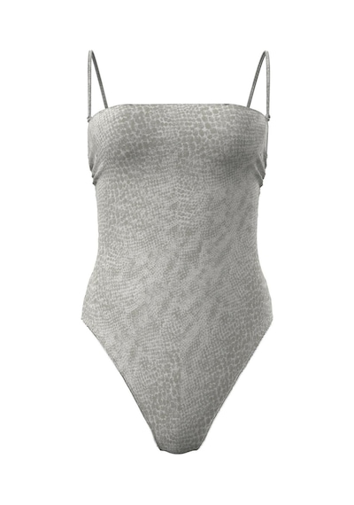 Calvin Klein Kadın Straplez Gri Tek Parça Mayo-13391 Gri