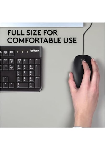 B110 Kablolu Usb Fare, Sessiz Tuşlar, Tam Boyutlu Konforlu Tasarım, İki Elle Kullanılabilir Pc/mac/laptop - Gri